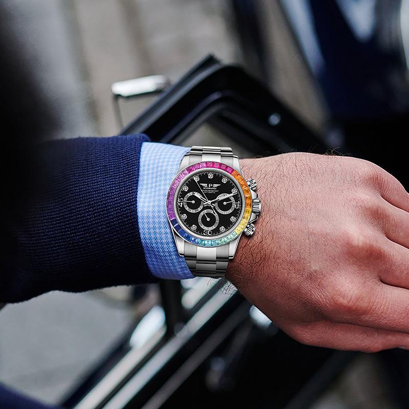 Rainbow Watch Unisex Orologio al quarzo Avantgardia CMYK, cinghia