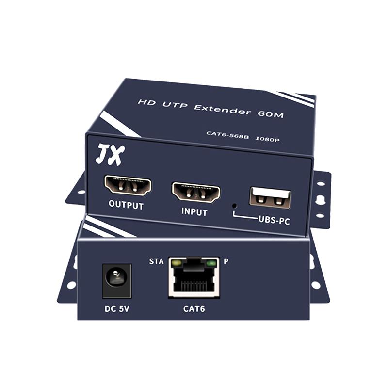 60m 120m 200m HDMI KVM Extender Audio Video Transmitter and Receiver Via Rj45 Cat6 Network Cable Support Mouse Keyboard TV LoopGood product