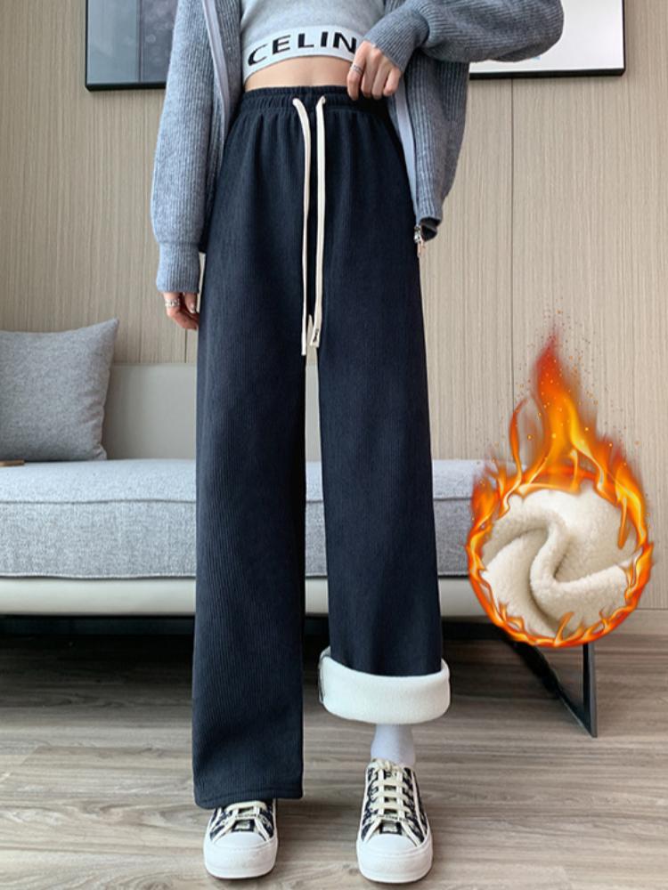 Butterfly Logo, High Waist, Loose and Flowing Figure, Casual and Loose Straight Tube, Slimming and Wide Leg Pants for Women