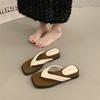 Beach Shoes Rubber Flip Flops Square Toe Woman's Slippers Slides Platform Sabot Hawaiian 2025 Flat Soft Beach Shoes Slippers Sof