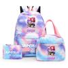 3Pcs/set Cartoon Printed Backpack with Lunch Bag Pencil Case for Teenager Girl Boy Large Capacity Waterproof Bookbag Gift Mochila