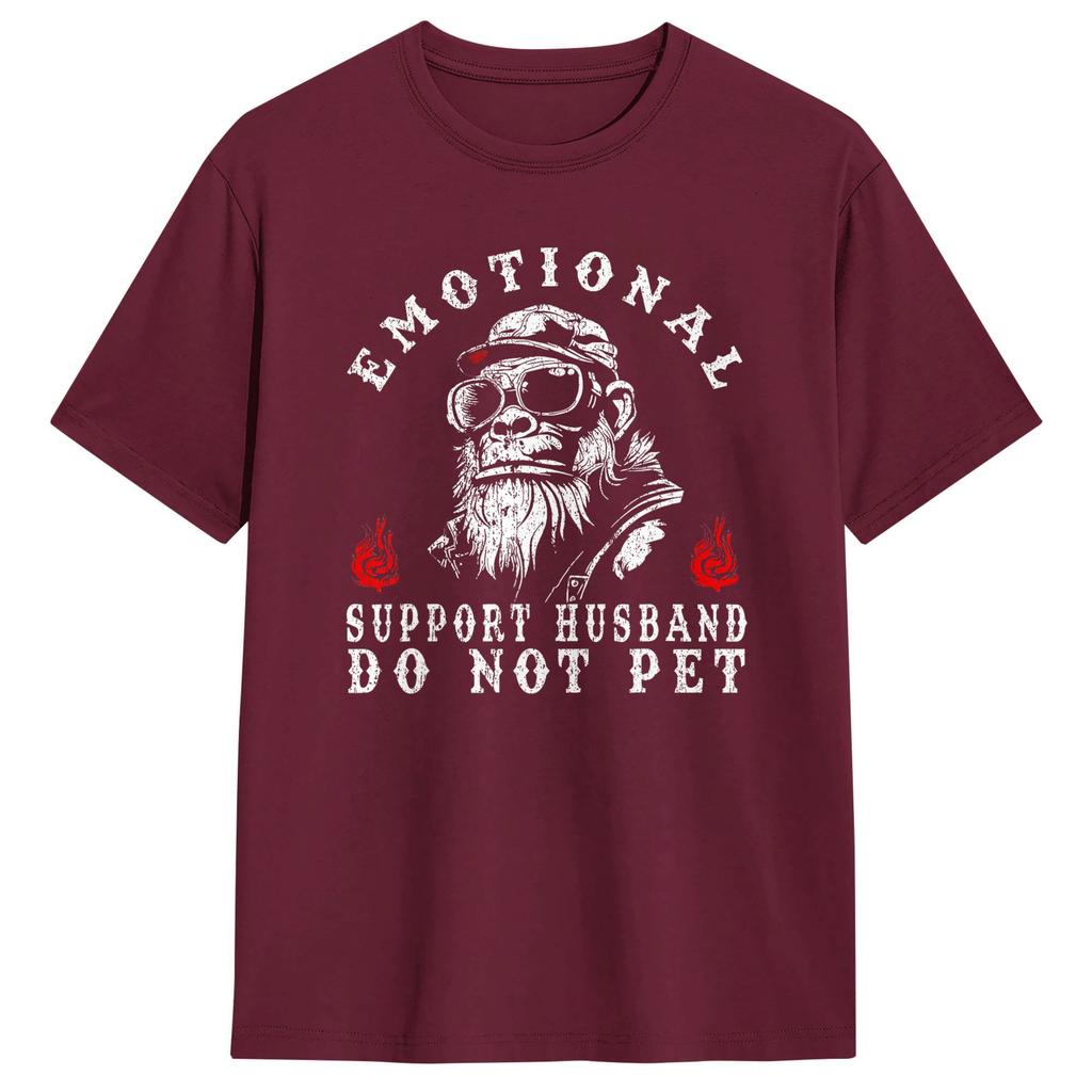Emotionaler Unterstützungs-Ehemann Nicht streicheln Lustiges Affen T-Shirt Neuheit T-Shirts Vintage T-Shirt Sommer Baumwolle Oversize Oberteil T-Shirts