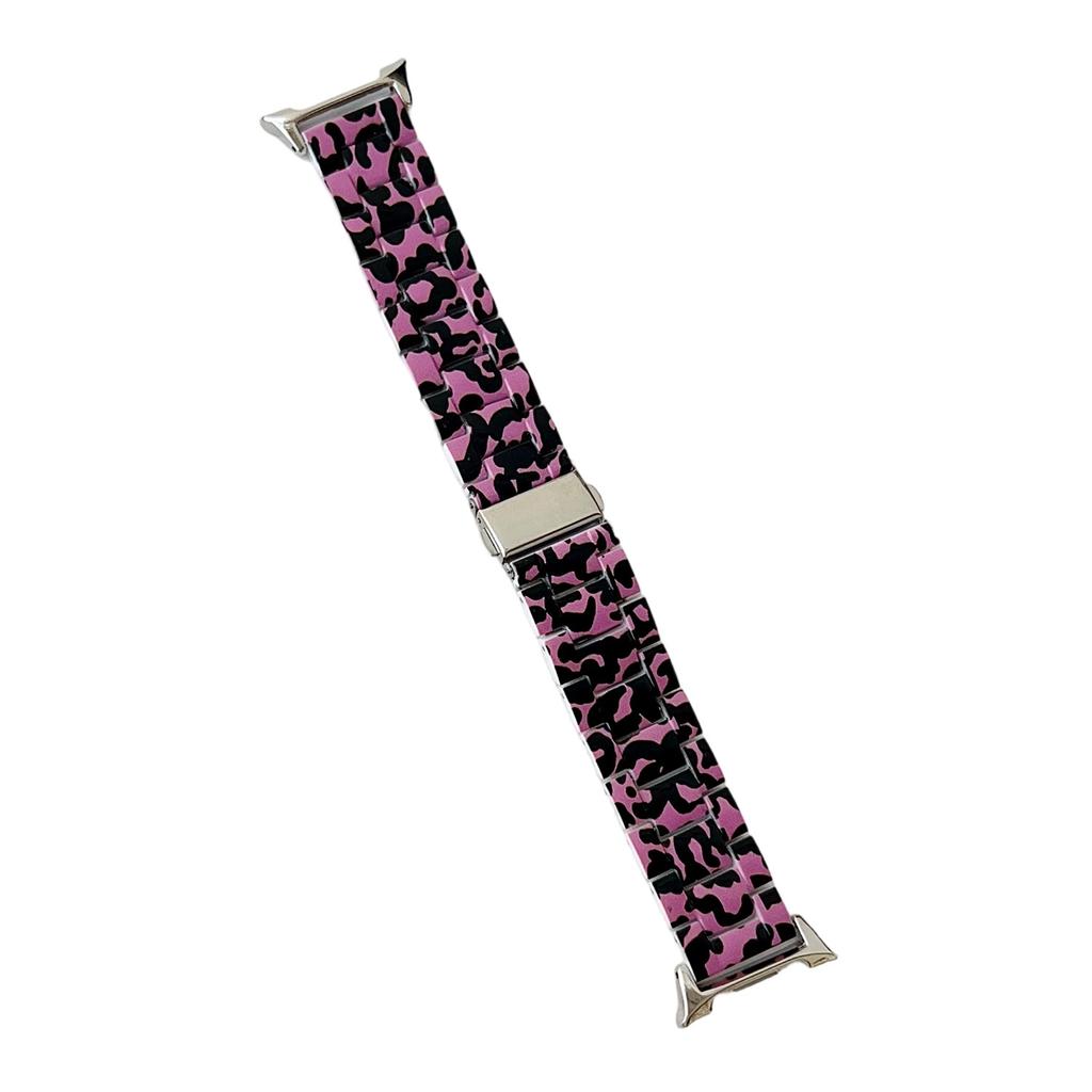 PC-Uhrenarmband mit Leopardenmuster für Samsung Galaxy Watch8 44mm/40mm/8 Classic 46mm Ersatzarmband mit Metallschnalle
