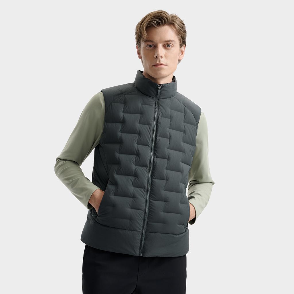 New FILA WHITE Down Vest Men's Dark Blanched Green F11M543901FDG