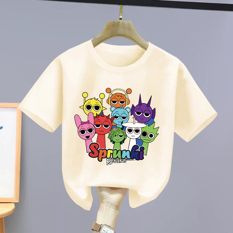 Pure Cotton Rhythm Box Children's Short-sleeved T-shirt Summer New Girls' Half-sleeved Sprunki Boys' Top