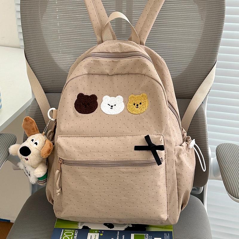Schoolbag Korean version ins Fresh and sweet backpack female junior high school student backpack Mori cartoon bear casual backpack