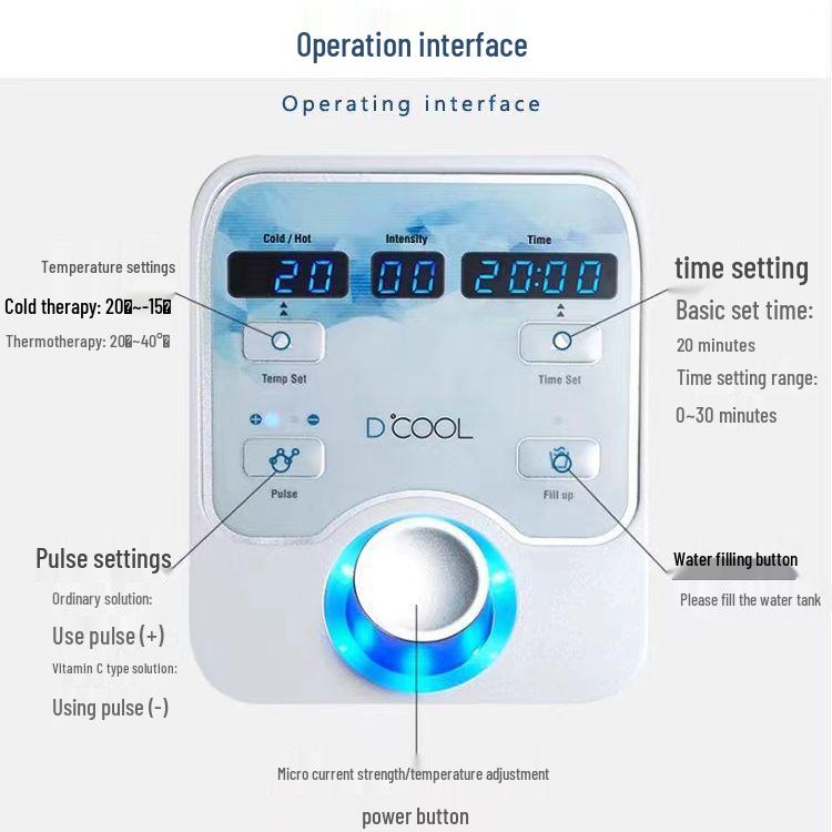 Hydrating Beauty Device: Ice & Heat Compress, Electroporation, Oxygen Injection for Skin Rejuvenation