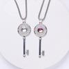 Colorfast Rhinestone Key Necklace | Titanium Steel Hoodie Chain for Men & Women