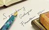 Pent Symphony Adagio Fountain Rest on a Clear F Pen House Original Pen, Blue-Green Day, (Fine Nib),