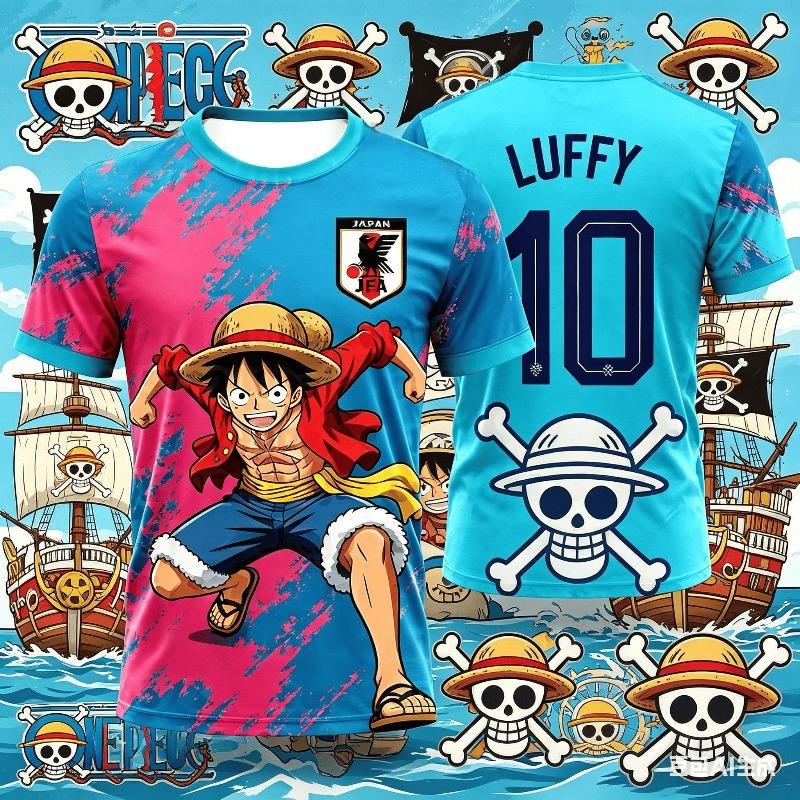 One Piece Luffy Football Jersey T-shirt Kids Football Special Jersey Kit Adult Men's Quick-Drying Sweatshirt