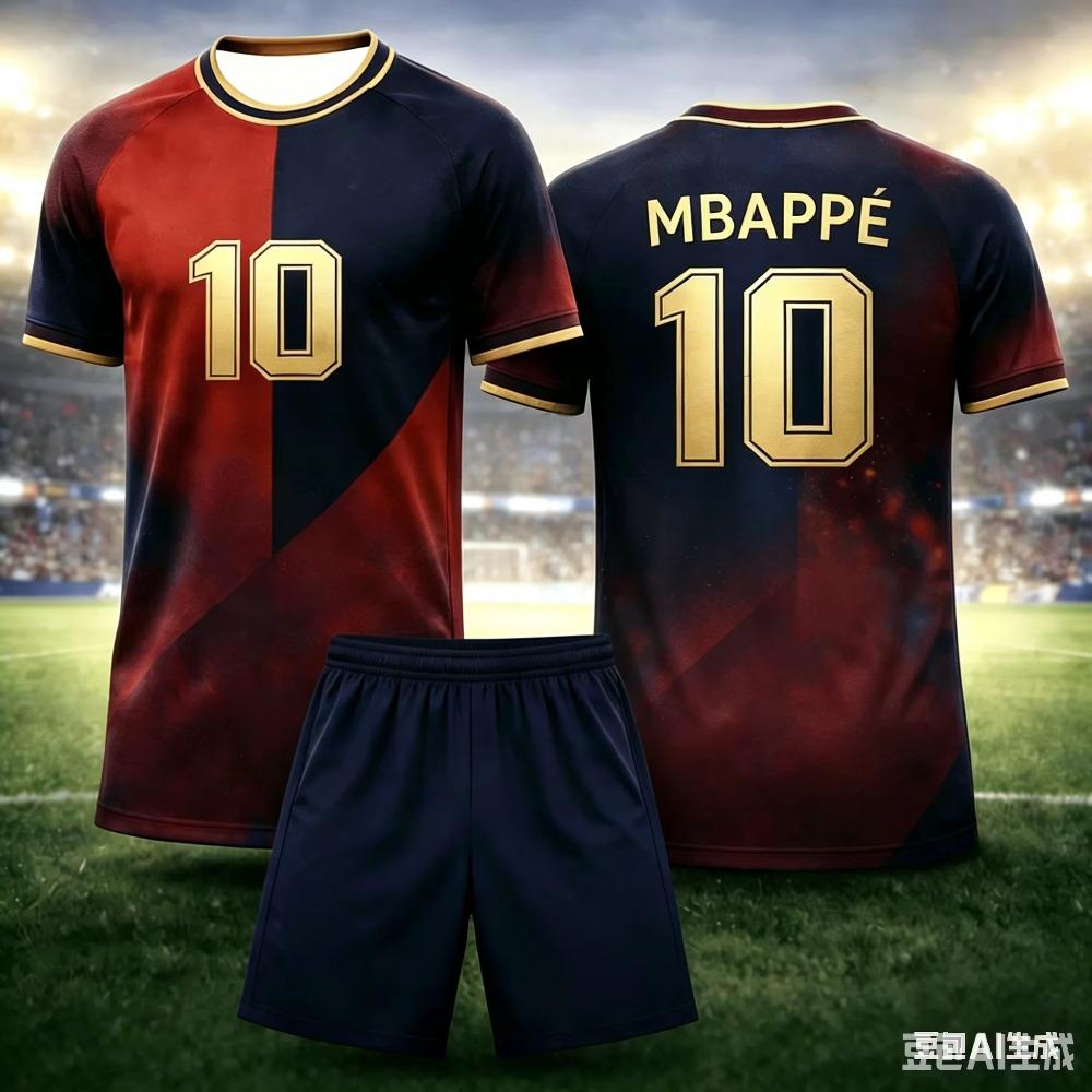Letní Fotbalový Dres Mbappé Č. 10 Color-Block Potisk Dospělý/Děti Styl Rodič-Dítě Rychleschnoucí Tričko a Šortky Sportovní Set