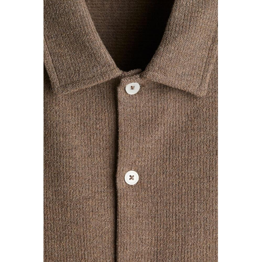 H M Regular Fit sHort Sleeve Jersey sHirt Brown