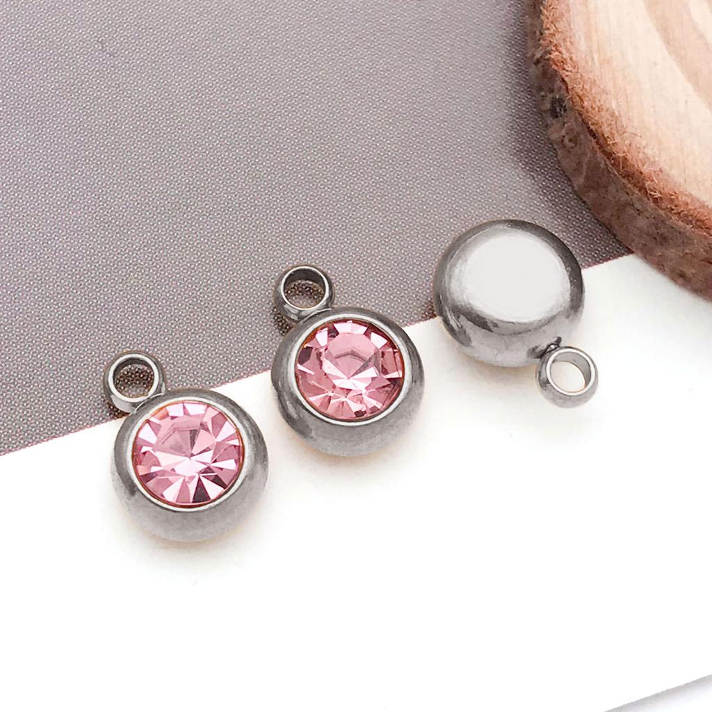 DIY alloy jewelry accessories inlaid with colored diamonds, twelve-star birthstone, birthstone, zodiac stone necklace, bracelet, small pendant.