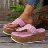 Sommer 2025 neue Übergröße Flip-Flops, lässige und modische Damenslipper mit breitem Rand und dicker Sohle