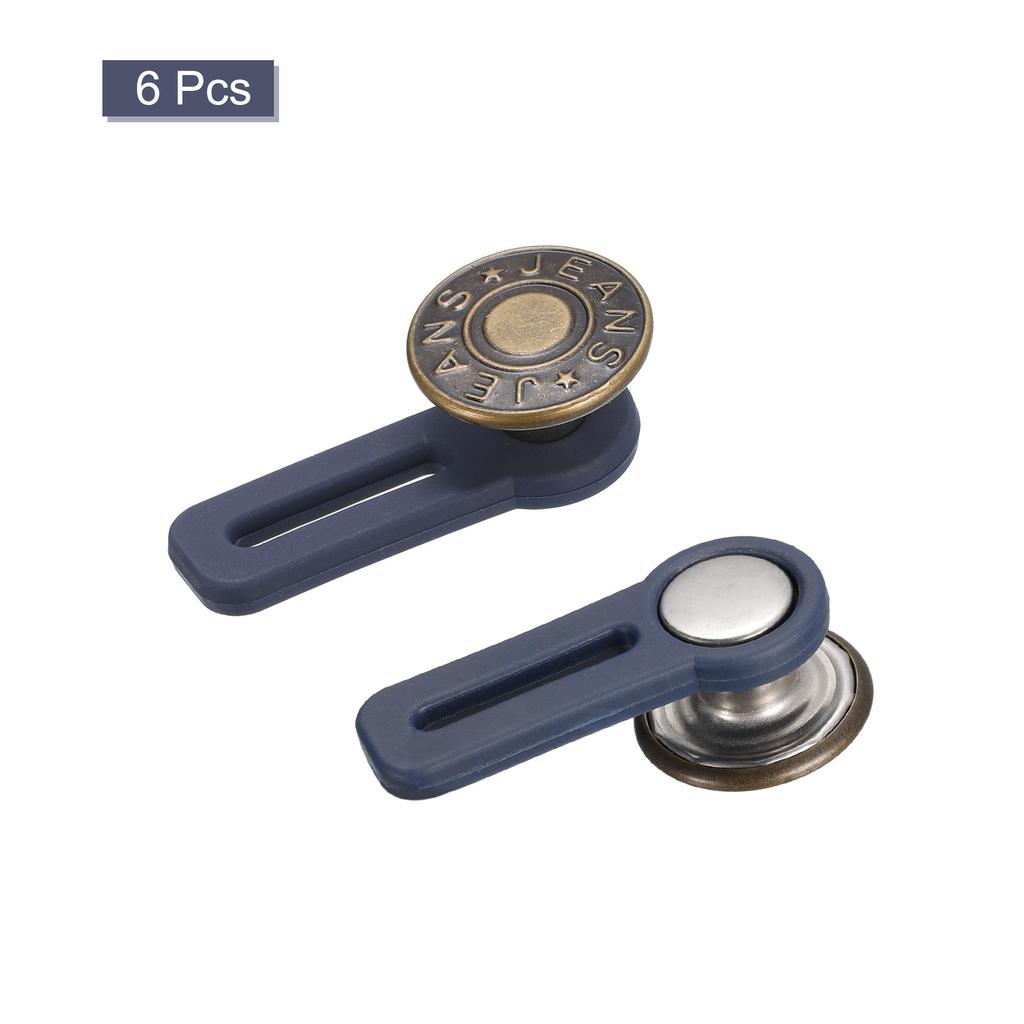 6pcs Button Extenders Alloy & Silicone Pants Waist Extension No-Sew Extend Buttons for Women Men's Pants Jeans Skirts1.38"