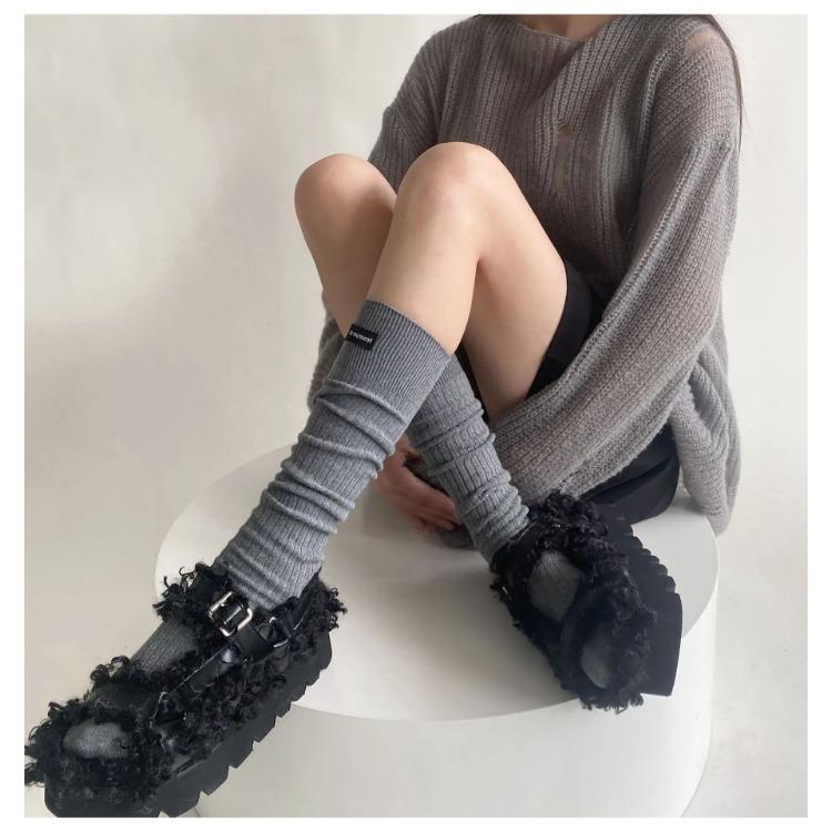 Solid Color Stockings Women Autumn Winter Long Socks Cotton Knee Socks Women Stockings JK Japanese Style Vintage Knee High Socks