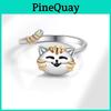 Cute Animal Cat Openback Ring With Electroplated Copper Jewelry For Ladies