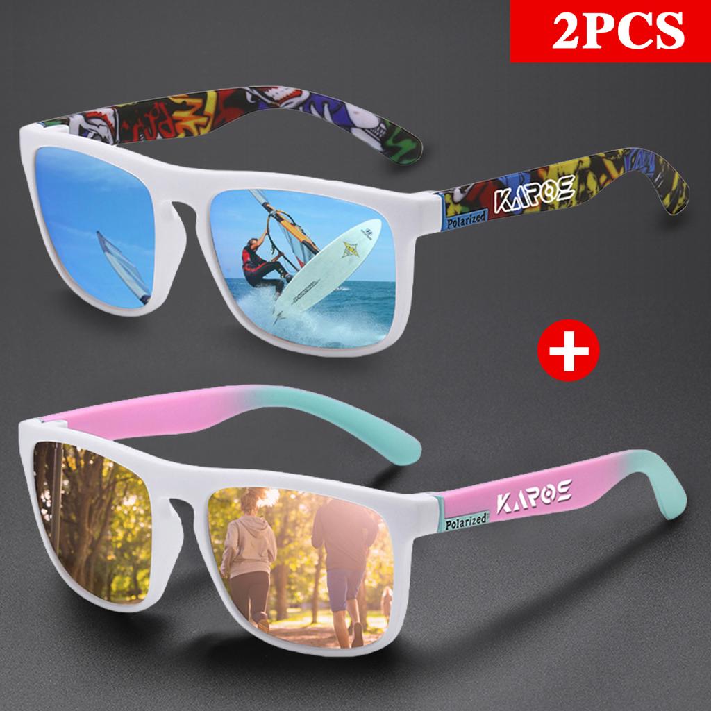 Karos 2Pcs Fashion Vintage Square Sunglasses Men Women Brand Designer Sun Glasses Uv400 Driving Fishing Eyewear
