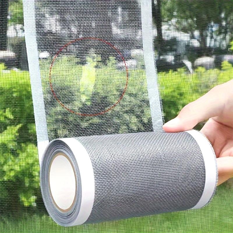 Screen Repair Tape for Window and Door, Plastic Adhesive Patch for Fixing Rips Holes Tears, Self-Adhering Mesh Film for Mosquito Net Repair