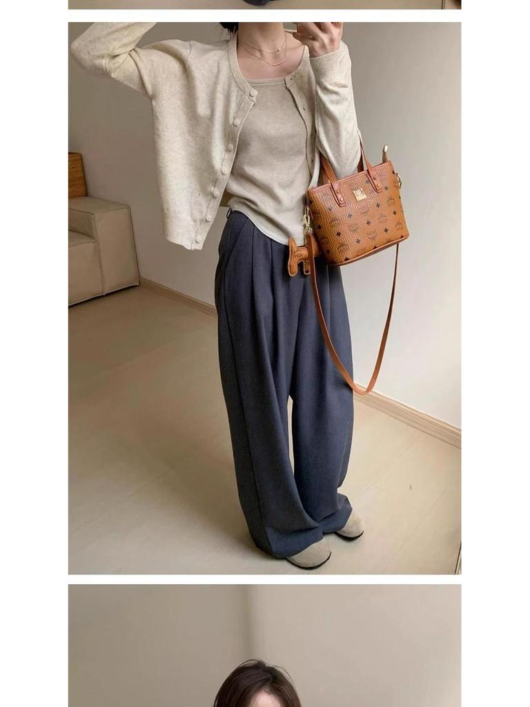 2025 Spring Korean Style Women's Slimming Knit Cardigan - Versatile, Round Neck