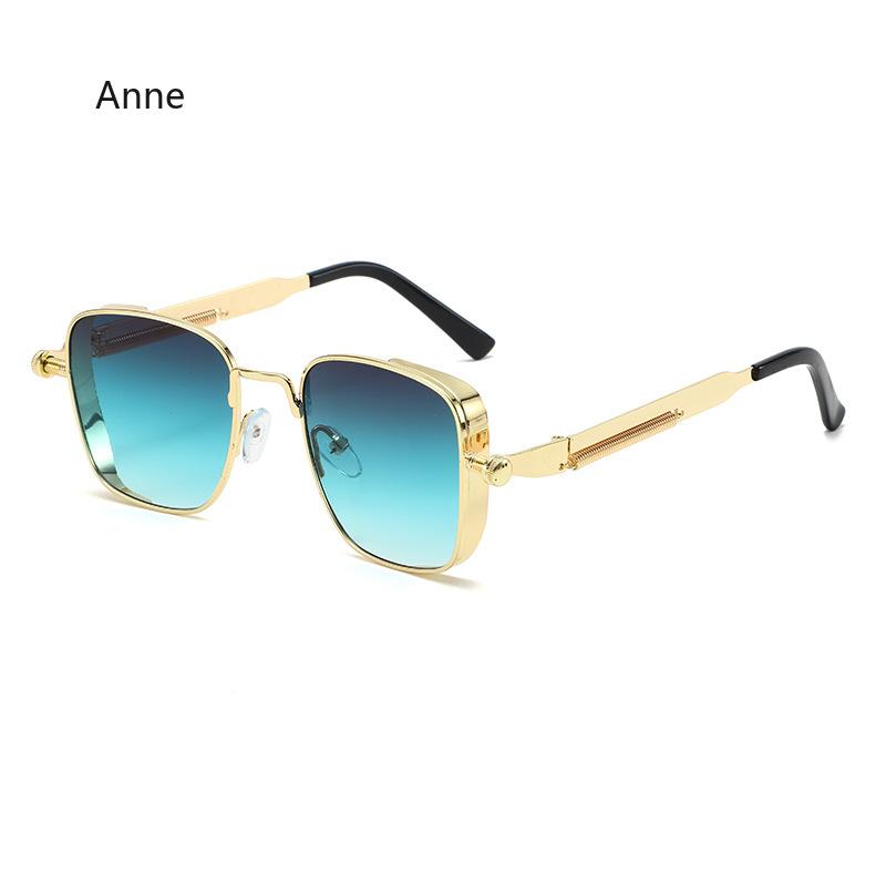 Nuovi Occhiali da Sole Steampunk Metallici Boxy Retrò alla Moda e Personalizzati con Aste a Molla Occhiali Resistenti ai Raggi UV Lenti UV400 Occhiali