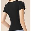 New Summer Running V-neck Yoga T Shirt Female Short sleeved Naked Quick drying Fitness Pleated Sports Top for Women