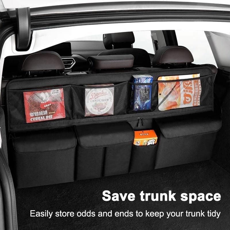 9-Pocket Car Organizer Seat Back Hanging Storage Bag Wear-Resistant Oxford Colth SUV/MPV Trunk Organizer with Zipper