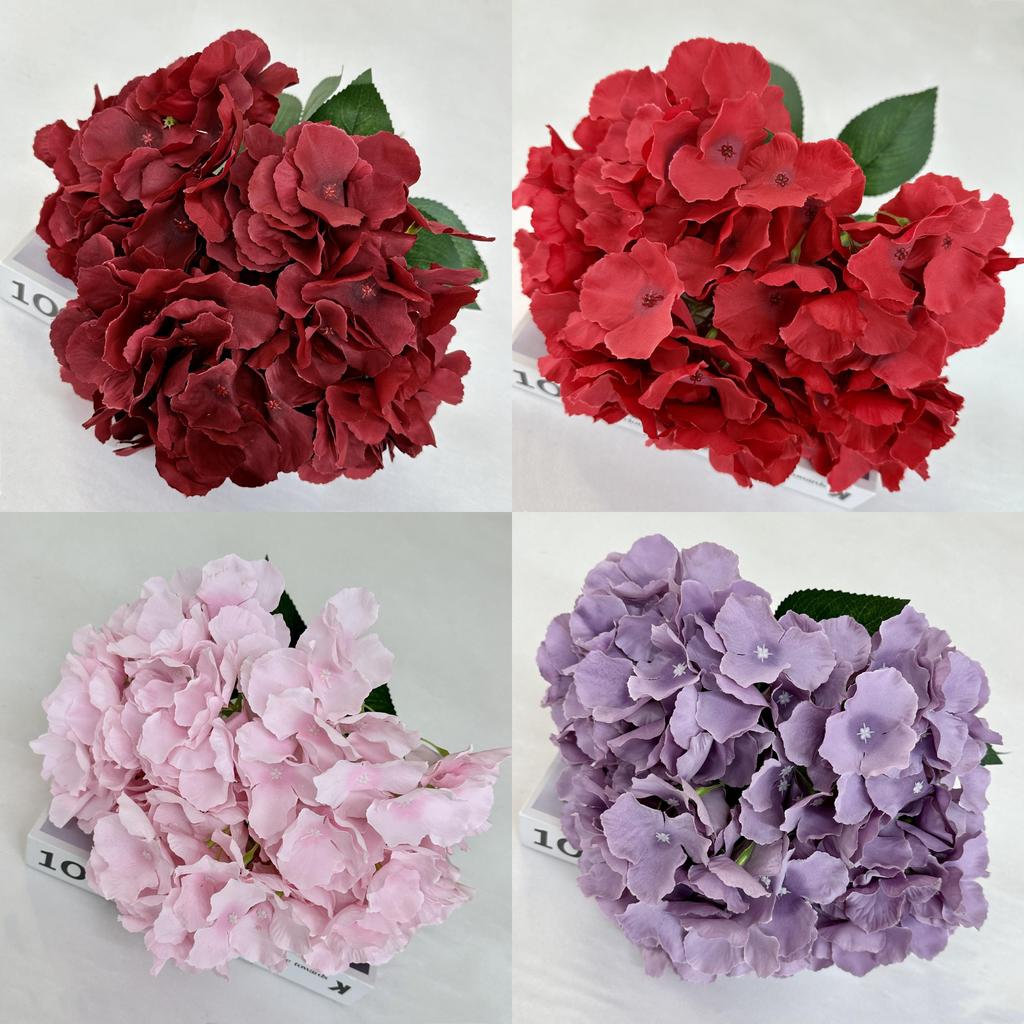 Elegancka Ręcznie Robiona Jedwabna Hortensja Do Wystroju Domu i Dekoracji Ślubnych