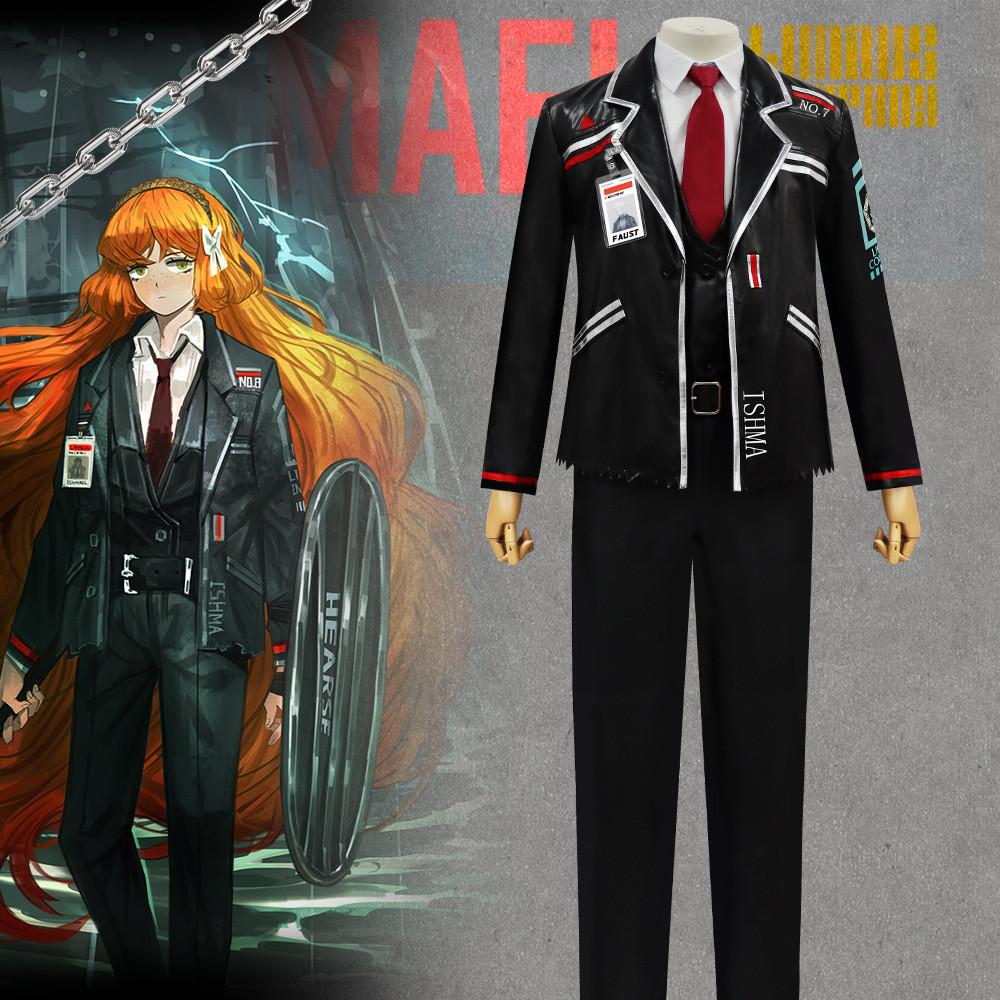 Traje de Cosplay Ishmael de Limbus Company con Camisa Corbata Cinturón Para Juego de Rol