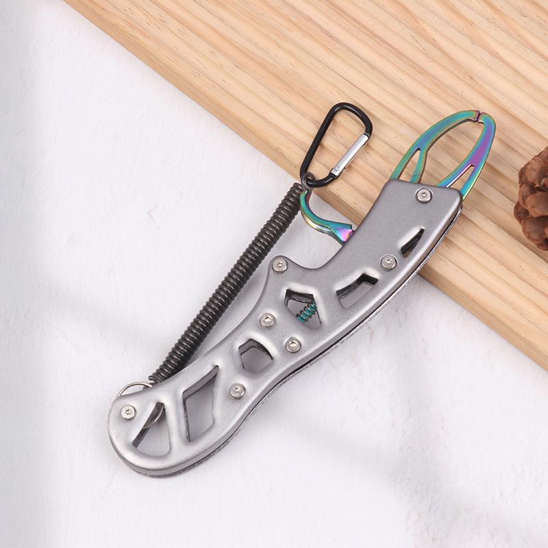 Fishing Aluminum Alloy Fishing Grip Pliers Fishing Lip Gripper Fish Plier Hand Grip With Tool Rope Fishing Accessories