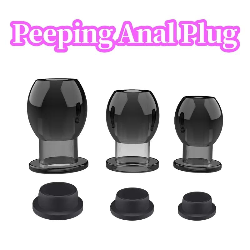 Hollow Anal Plug Anal Extender Dilator Butt Plug Peep Vagina and Aual Enema Sex Toys for Men Gay Sex Products Plug with