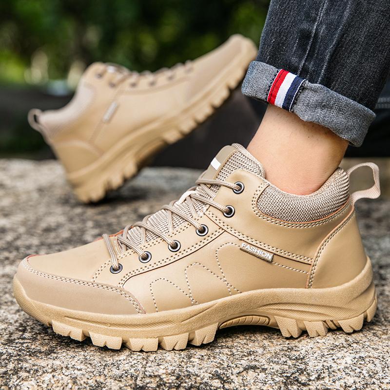 Luxury Brand Hiking Shoes Men's Vintage Style Travel Flats Non-slip Outdoor Walking Sneakers Male Comfortable Trekking Footwear