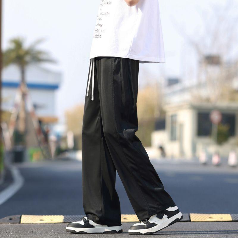 Spring, summer and autumn new thin Tencel wide-leg loose straight versatile casual jeans men MEN