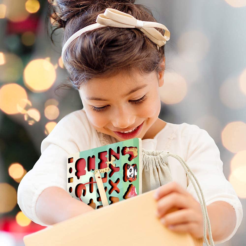 TOXINYUAN Wooden Montessori Number and Alphabet Educational Toy for Boys and Building Teaching Math and Teaching Kindergarten Entry Birthday Christmas