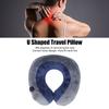 Curved Hump Self-Inflatable Travel Pillow With Storage Bag Dark Blue with Gray U Shaped Neck Pillow Portable