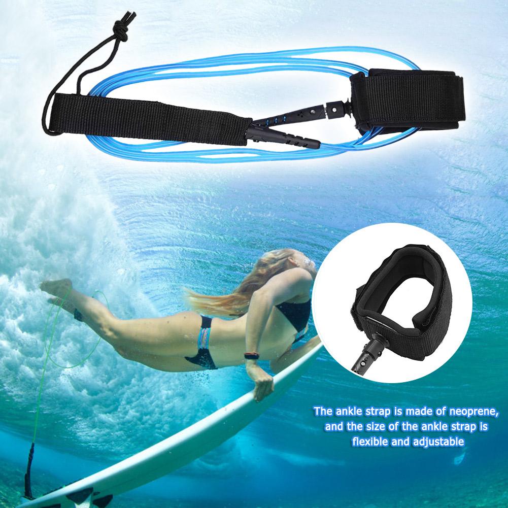 1.83m Surfboard Ankle Leash Surfing Elastic Stand Up Surfboard Longboard Leg Rope Short Board Traction Cord Leash