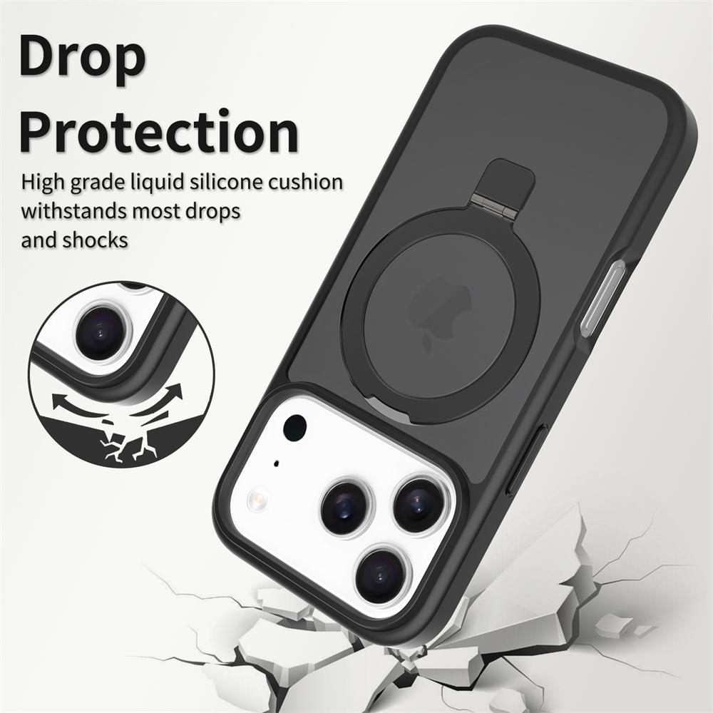 Metal Ring Bracket Magnetic for Magsafe Case For IPhone 17Air 16E 15 14 13 12 ProMax Plus Matte Shockproof Wireless Charge Cover