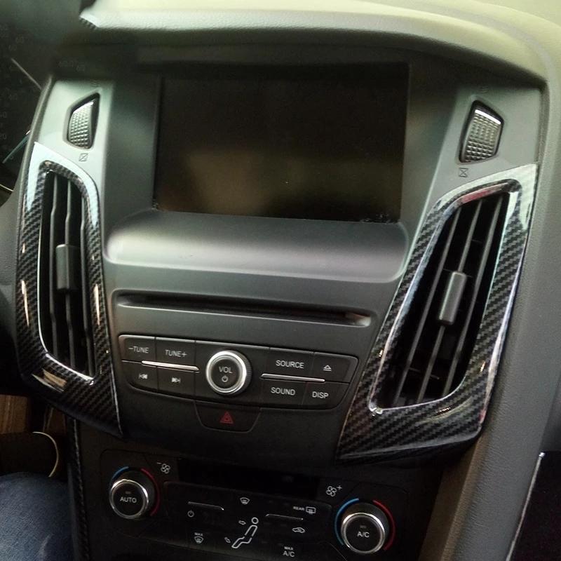 

2 ШТ Для Ford Focus MK3 2012-2014 Колір карбонового волокна ABS Внутрішня накладка зовнішньої рамки вентиляційного отвору кондиціонера на панелі приладів вуглецевого волокна, чорного кольору