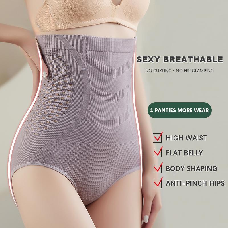 High Waist Flat Belly Panties Seamless Women's Panties Sexy Hollow Breathable Underwear Comfort Cotton Briefs Shaper EMA