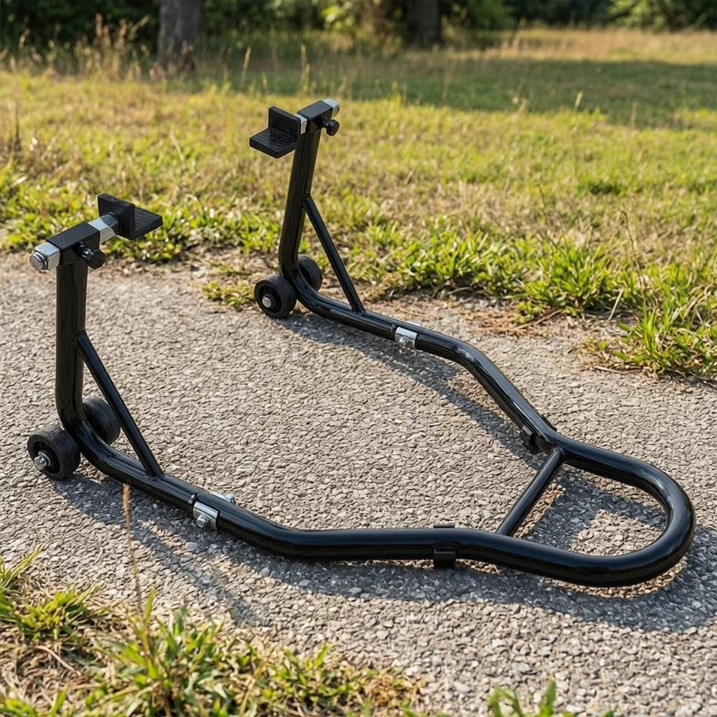Resistant Rear Stand | Heavy-Duty Iron Tubing, Motorcycle Paddock Stand, Stable