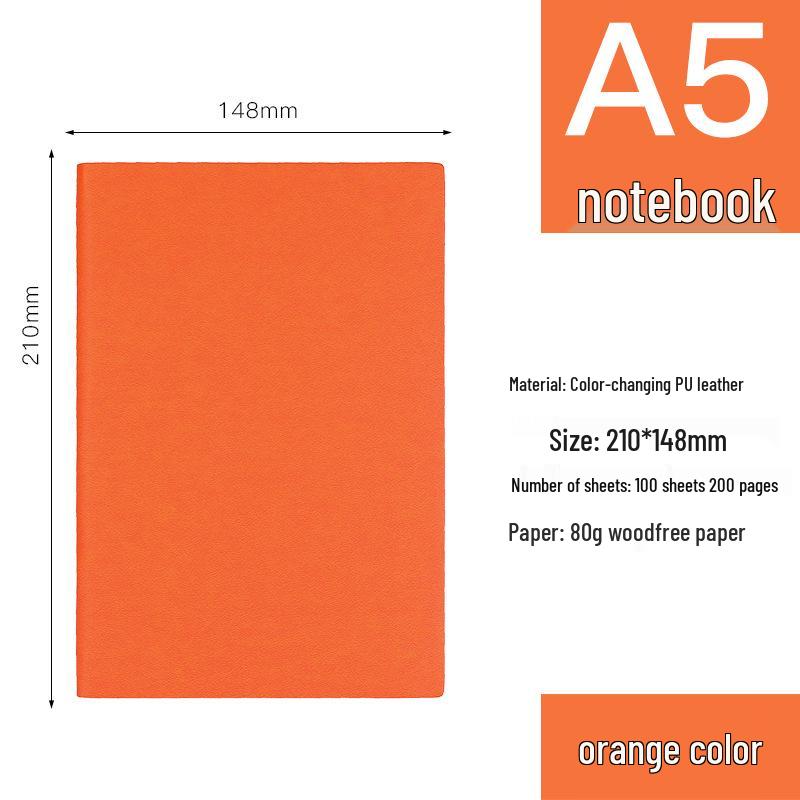 Custom Logo A5 Soft Leather Hardcover Notebook for Business Meetings