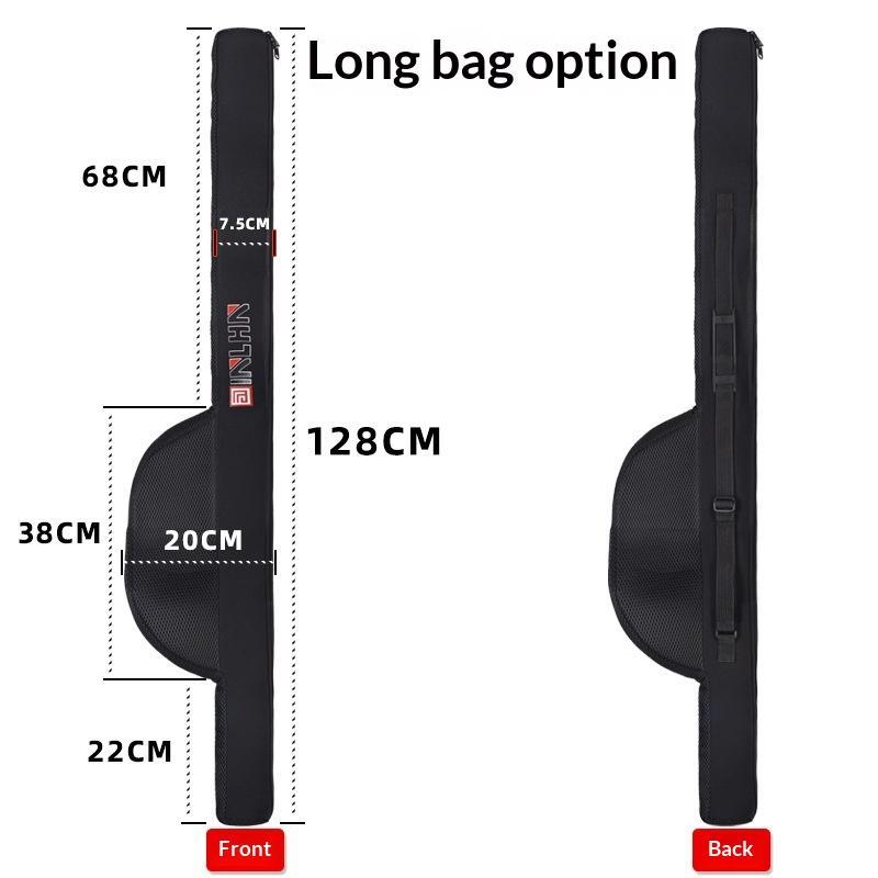 Portable Fishing Rod Bag with Adjustable Shoulder Strap 118/128cm Durable Fishing Pole Reel Storage Case for Outdoor Fishing Trips