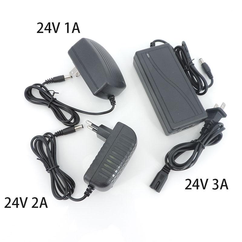 EU US Plug AC 110V 220V Converter To DC 24V 1A 2A 3A 2000ma 1000ma 3000MA Server Power Supply Adapter Charger Converter
