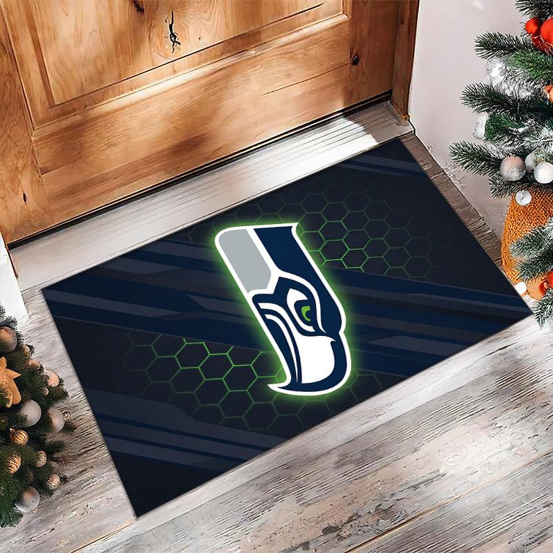 Tappeto in Velluto Cristallo Seattle Seahawks Morbido Anti?Tappetino Antiscivolo Comodo per Casa Soggiorno Camera da Letto Tappeto Decorativo