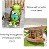 Rocking Chair Frog Figurine Resin Reading Cartoon Frog Figurine Sculpture Home Office