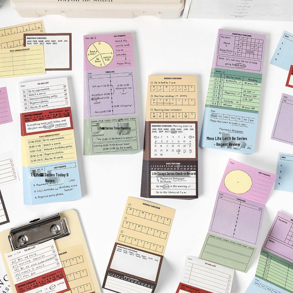 PaperMore Writable Sticky Notes: Life Essays Series for Simple Plans, Memos, and Lists