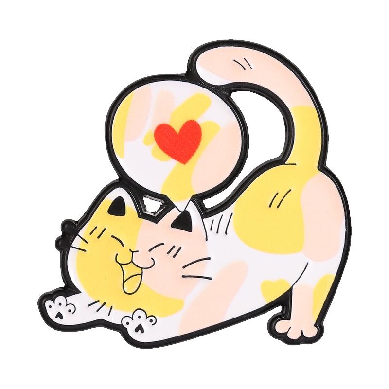 Cute Graffiti Cat Badges Kawaii Colorful Kitten Enamel Pin Cartoon Multicolor Animal Brooch Accessories Decor Gift