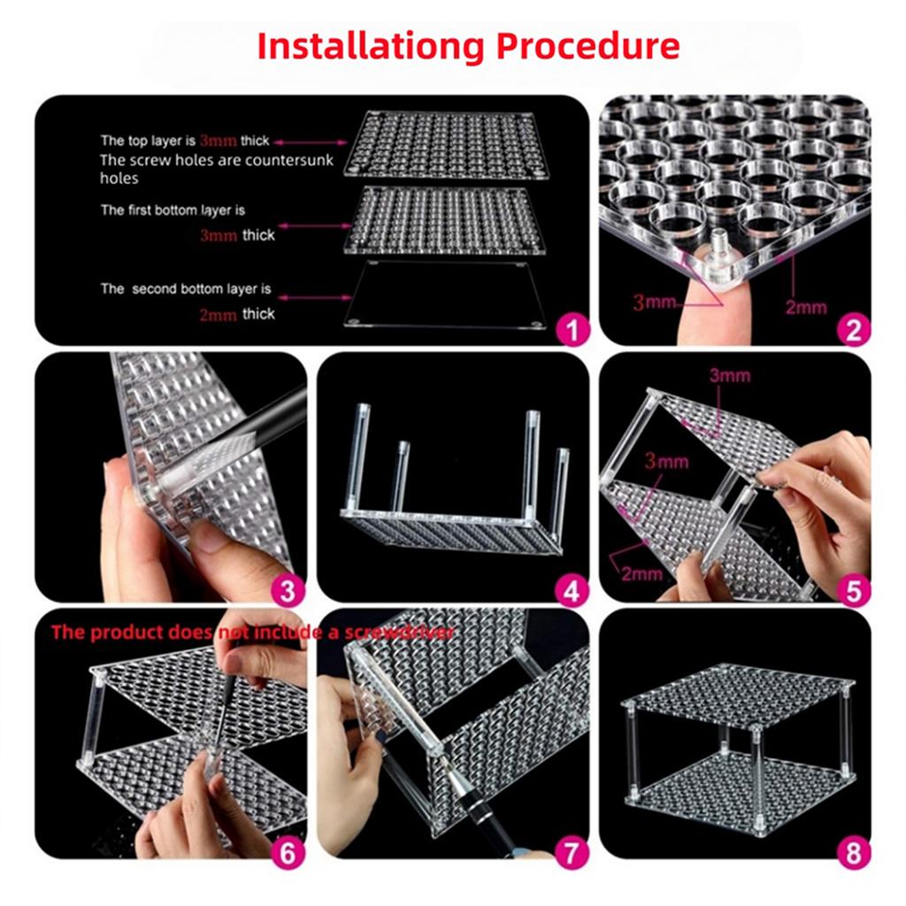Multifunctional Desktop Organizers 96 Slot Acrylic Holder Art Supply Organizers For Art Supplies Makeup Tools Display