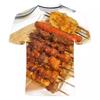 Food Barbecue Graphic T Shirt for Men Clothing Funny 3D