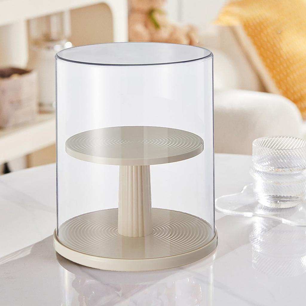 2 Tier Action Figures Display Case Rotating Dust Proof Blind Box Storage Box for Figures